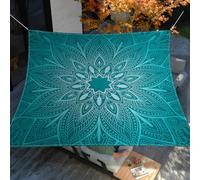 ENEN Vela Ombreggiante Impermeabile, Ombreggianti Tenda a Vela per Esterno 3D Mandala Telo Tenda da Sole, Resistente Agli Strappi Vela Ombreggiante per Giardino (Blu Verde,200x200cm)