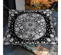 ENEN Vela Ombreggiante Impermeabile, Ombreggianti Tenda a Vela per Esterno 3D Mandala Telo Tenda da Sole, Resistente Agli Strappi Vela Ombreggiante per Giardino (Nero,180x180cm)