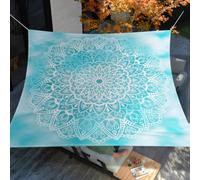 ENEN Vela Ombreggiante Impermeabile, Ombreggianti Tenda a Vela per Esterno 3D Mandala Telo Tenda da Sole, Resistente Agli Strappi Vela Ombreggiante per Giardino (Bianco Blu,200x240cm)