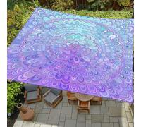 ENEN Vela Ombreggiante Impermeabile, Stampa 3D del Mandala Vele Ombreggianti Tenda a Vela per Esterno con 4 Corde, Telo Tenda da Sole Vela Ombreggiante per Giardino (Blu Viola,200x240cm)