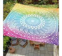 ENEN Vela Ombreggiante Impermeabile, Stampa 3D del Mandala Vele Ombreggianti Tenda a Vela per Esterno con 4 Corde, Telo Tenda da Sole Vela Ombreggiante per Giardino (Gradiente,200x200cm)