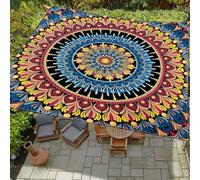 ENEN Vela Ombreggiante Impermeabile, Stampa 3D del Mandala Vele Ombreggianti Tenda a Vela per Esterno con 4 Corde, Telo Tenda da Sole Vela Ombreggiante per Giardino (Mandala B,200x240cm)