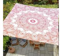 ENEN Vela Ombreggiante Impermeabile, Vele Ombreggianti Piazza Tenda a Vela per Esterno Telo Tenda da Sole, Vela Ombreggiante per Giardino Terrazza, Mandala (Rosso_1,1,5x1,5m)