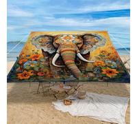 ENEN Vela Ombreggiante Impermeabile, Vele Ombreggianti Piazza Tenda a Vela per Esterno Telo Tenda da Sole, Vela Ombreggiante per Giardino Terrazza, Multicolore (Elefante indiano,1.5x1.5m)