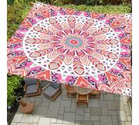 ENEN Vela Ombreggiante Impermeabile, Vele Ombreggianti Piazza Tenda a Vela per Esterno Telo Tenda da Sole, Vela Ombreggiante per Giardino Terrazza, Mandala (Rosso rosa_1,2x2,4m)