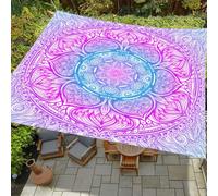 ENEN Vela Ombreggiante Impermeabile, Vele Ombreggianti Piazza Tenda a Vela per Esterno Telo Tenda da Sole, Vela Ombreggiante per Giardino Terrazza, Mandala (Viola_1,1,5x1,5m)