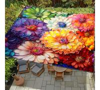 ENEN Vela Ombreggiante Impermeabile, Vele Ombreggianti Rettangolo Tenda a Vela per Esterno Telo Tenda da Sole, Vela Ombreggiante per Giardino Terrazza -Fiore Colorato (Arcobaleno,2x2.4m)