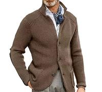 ENENEN Autunno e Inverno Stand Collare da Uomo Cardigan Abito Cappotto Ispessito Maglia Abito Giacca Cappotto