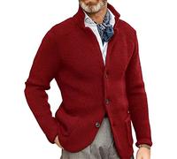 ENENEN Autunno e Inverno Stand Collare da Uomo Cardigan Abito Cappotto Ispessito Maglia Abito Giacca Cappotto