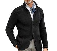 ENENEN Autunno e Inverno Stand Collare da Uomo Cardigan Abito Cappotto Ispessito Maglia Abito Giacca Cappotto