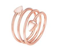 EnerCoppeX - Anelli magnetici da donna in rame puro, con 2 magneti, regolabili, a forma di cuore, colore: oro rosa