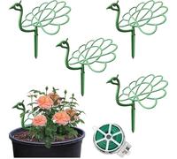 ENERDM - 5 pali di supporto per piante a forma di pavone, per balcone, giardino, traliccio di girasole, che crescono attraverso la griglia, supporto universale per puntale dell'albero di medie