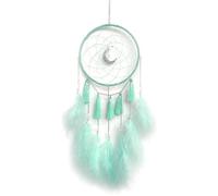 Energather Acchiappasogni, intrecciato a mano, acchiappasogni, acchiappasogni estetico per camera da letto, ufficio, soggiorno (verde)