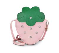 Energather Borsa Tracolla Donna Piccola, Borsa Donna Tracolla in Pelle PU con Motivo di Fragola e Spallina Ablativa per Ragazze, Adorabile Borsa a Tracolla Donna per Ragazze con Zipper per Compleanno