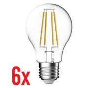 Energetic 6x Lampadina LED Filamento A60 7W=60W E27 Vetro Chiaro 806lm 4000K