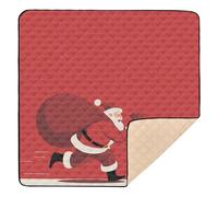 Energetic Santa Rush - Tappetino da gioco per bambini, imbottito, morbido, per pavimento, monopezzo, per bambini, 127 x 127 cm