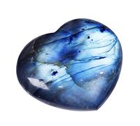 energetico a forma di cuore - Pietra a sbuffo di labradorite | gemma di meditazione curativa liscia, ornamento tascabile portafortuna naturale | Elegante attrezzatura per il benessere spir