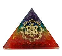 Energia piramide orgonite (240 g/8 cm) 7 chakra gemma con simbolo Metatrons cubo | protezione energetica fortuna armonia
