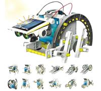 Energia Solare Robot, Kit Robot Solare Giocattoli, 14 in 1 Giocattoli Robots Solari Educativi, Esperimenti Scientifici per Edifici Educativi Regali per Bambini 8 9 10 11 12 13 14 Anni