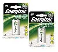 Energizer 633003 Batteria ricaricabile, 9 V, NiMH, 175 mAh, HR22, 5 V, confezione da 2 pezzi