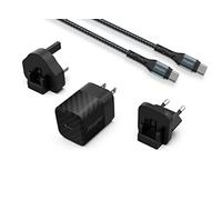 Energizer A20MUL Caricatore da Muro, Carica Superveloce, Adattatori EU UK US, Cavo USB C, 20W Nero
