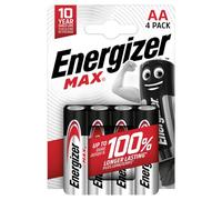 Energizer AA Max Alkaline 1.5V Pile Non Ricaricabile, 4 pezzi