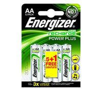 Energizer Accu Recharge Power Plus 2000 AA BP5+1 Rechargeable battery Nichel-Metallo Idruro (NiMH) - Batterie (Rechargeable battery, Nichel-Metallo Idruro (NiMH), 1,2 V, 6 pezzo(i), 2000 mAh, Argento