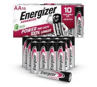 Pilas Energizer Advanced AA 1,5V Alcalinas, Paquete de 16 Unidades, Larga Duración, Premium Doble A para Uso Diario y Dispositivos de Alta Energía