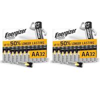Energizer Alkaline Power - Pile AA (Confezione da 64) Batterie Alcaline 1,5V - potenza di lunga durata - 100% imballaggio riciclabile privo di plastica - 7 anni di conservazione [Esclusiva Amazon]