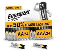 Energizer Alkaline Power Pile AA e AAA Combo (Confezione da 48) 1,5V | Batterie Alcaline - potenza di lunga durata - 100% imballaggio riciclabile - 7 anni di conservazione [Esclusiva Amazon]
