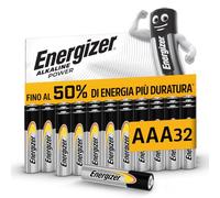 Energizer Alkaline Power Pile AAA (Confezione da 32) Batterie 1,5V | Alcaline potenza di lunga durata, 100% imballaggio riciclabile privo di plastica, 7 anni di conservazione [Esclusiva Amazon]