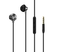 Energizer - Auricolari con cavo tipo Bud - Jack da 3,5 mm - con microfono integrato e telecomando a 1 pulsante - nero