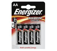 Energizer Batteria AA Alcalina 1,5V Stilo 4 pz Nero Argento