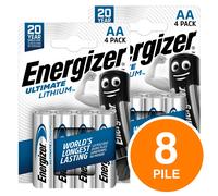 Energizer Batterie al Litio Pile Stilo AA Mignon FR6 Ultimate Lithium Li-Ion 8x