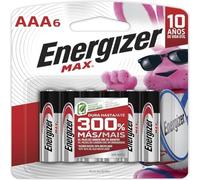 Energizer, Batterie MAX alcaline AAA, 6 batterie, bianco/rosso