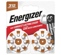 Energizer Batteria per apparecchi acustici, misura 312, confezione da 16