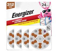 Energizer Batterie per apparecchi acustici, misura 312, colore marrone, confezione da 24