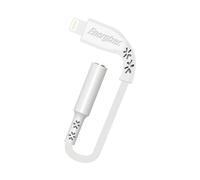 Energizer C41ROJALIAT - Adattatore audio Lightning garantito a vita, 11 cm, ROW, suono stereo, bianco