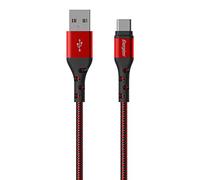 Energizer C520CKRD USB-A to USB-C Cavo, 2 Metri, Red and Black