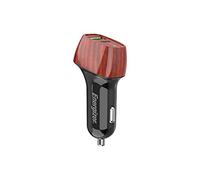 ENERGIZER - Caricabatterie da auto da 38 W - 1 porta USB-C & 1 porta USB-A - Caricatore accendisigari - Design carbonio - Roncola di noce D38