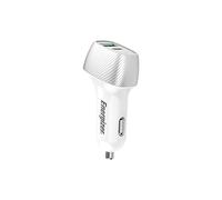 ENERGIZER - Caricabatterie da auto da 38 W - 1 porta USB-C & 1 porta USB-A - Caricatore accendisigari - Design Carbone - Argento D38