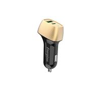 ENERGIZER - Caricabatterie da auto da 38 W - 1 porta USB-C & 1 porta USB-A - Caricatore accendisigari - Design Carbone - Oro D38