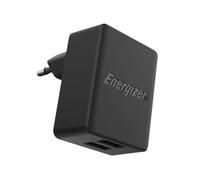 Energizer - Caricatore da parete doppio USB-A 12W/2.4A - senza cavo - Spina UE - 2 porte USB - Design compatto - Nero