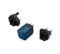 Energizer - Caricatore rapido USB-C da 20 W - senza cavo - 3 prese incluse (EU/US/UK) - Blu