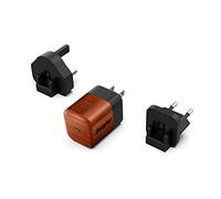 Energizer - Caricatore rapido USB-C da 20 W - senza cavo - 3 prese incluse (EU/US/UK) - Roncia di noce