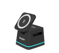 Energizer Caricatore Wireless 3-1 da Tavolo 15W |Ricarica Rapida Smartphone, Auricolari e Apple Watch, MagSafe Compatibile, Stand Pieghevole con Supporto Regolabile,USB-C, Sicuro e Universale | WCP307