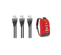 Energizer - Confezione da 3 cavi USB-C da 1,2 m - Ricarica e sincronizzazione (2,4 A/480 Mbps) per telefoni cellulari + zaino da 10 litri