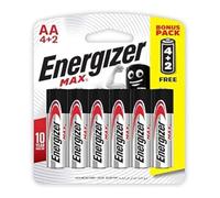 Energizer E91Bp6 Max 1.5V Batterie Alcaline Aa, 6 Pezzi - Nero
