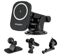 Energizer ECA007 Caricatore Wireless Auto Magnetico 15W MagSafe Supporto Telefono Auto Qi USB-C Ricarica Rapida Smartphone e iPhone | Porta Cellulare Universale Bocchetta Aria, Cruscotto e Parabrezza