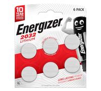 Energizer Lithium Batterie CR2032 Bottone 3V al Litio Lunga Durata Massime Prestazioni per Piccoli Dispositivi Orologi Telecomandi e Termometri - 1 Blister da 6 Pile